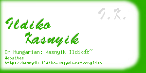 ildiko kasnyik business card